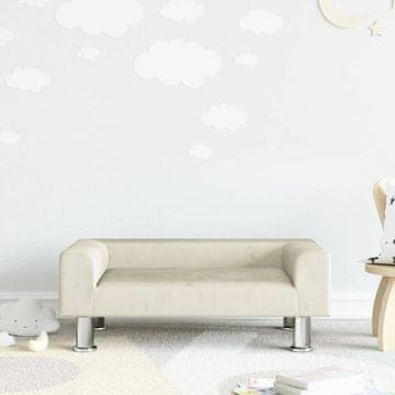 Vidaxl Dječja sofa krem boje 70x45x26,5 cm baršun