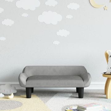 Vidaxl Dječja sofa svijetlosiva 70x40x24 cm baršunasta