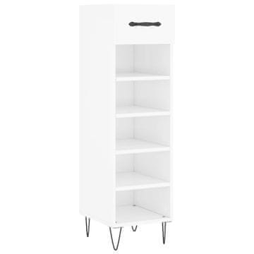 Vidaxl Ormarić za cipele sjajni bijeli 30x35x105 cm konstruirano drvo