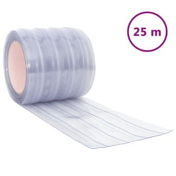 Vidaxl Prozirna zavjesa za vrata 200 mm x 1,6 mm 25 m PVC
