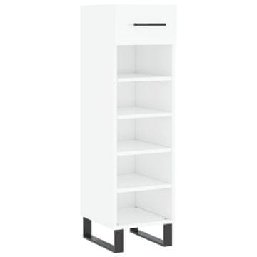Vidaxl Ormarić za cipele sjajni bijeli 30x35x105 cm konstruirano drvo