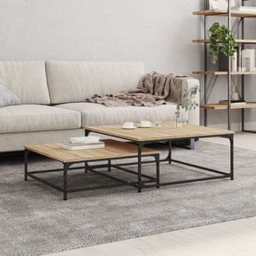 Vidaxl Složivi stolovi, set od 2, hrast Sonoma