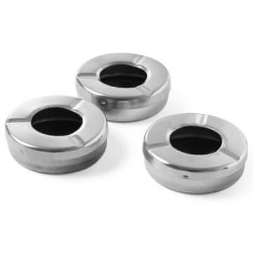 Hendi Pepeljara od nehrđajućeg čelika s poklopcem, promjera 90 mm, set od 3 - 440490