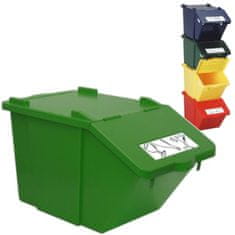 Meva KONTEJNER ZA ODVOJENI OTPAD, VIŠESKLADIŠNI MODULARNI, ZELENI 45L
