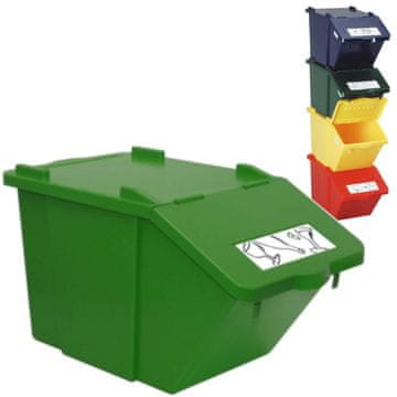 Meva KONTEJNER ZA ODVOJENI OTPAD, VIŠESKLADIŠNI MODULARNI, ZELENI 45L