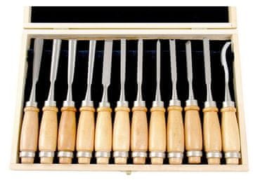 Extol Premium Dlijeta za rezbarenje (8812405) set od 12 dijelova, duljine 200 mm, u drvenoj kutiji, kaljeno na HRC 58-60, CrV