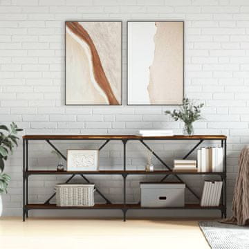 Vidaxl Konzolni stolić dimljeni hrast 180x30x75 cm