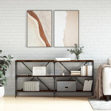 Vidaxl Konzolni stolić dimljeni hrast 160x30x75 cm