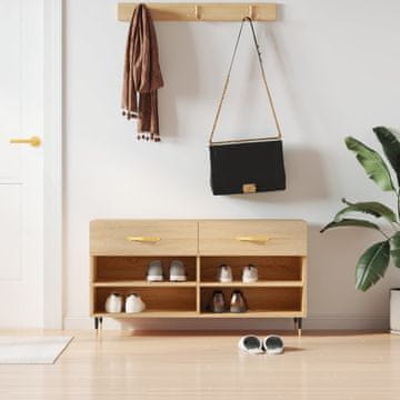 Vidaxl Klupa s prostorom za cipele, hrast Sonoma, 102 x 35 x 55 cm