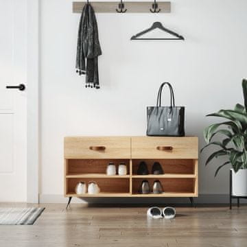 Vidaxl Klupa s prostorom za cipele, hrast Sonoma, 102 x 35 x 55 cm