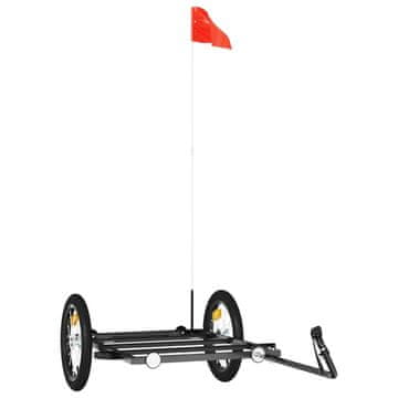 Vidaxl Prikolica za bicikl crna 126 x 63 x 34 cm željezna