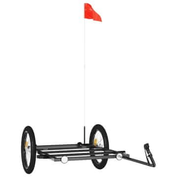 Vidaxl Prikolica za bicikl crna 135 x 68 x 37 cm željezna