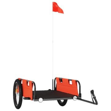 Vidaxl Prikolica za bicikl narančasta od tkanine Oxford i željeza