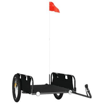 Vidaxl Prikolica za bicikl crna od tkanine Oxford i željeza