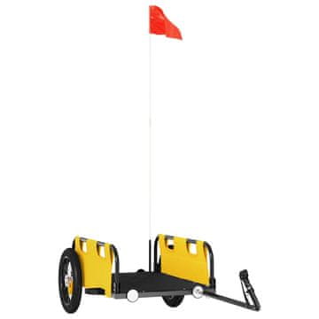 Vidaxl Prikolica za bicikl žuta od tkanine Oxford i željeza