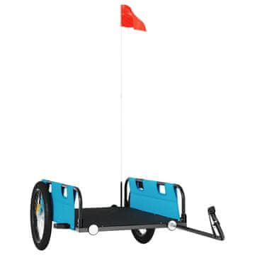 Vidaxl Prikolica za bicikl plava od tkanine Oxford i željeza