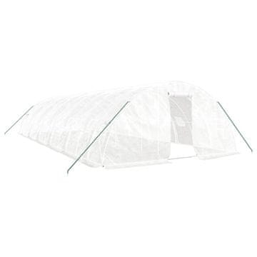 Vidaxl Staklenik s čeličnim okvirom bijeli 60 m² 12 x 5 x 2,3 m