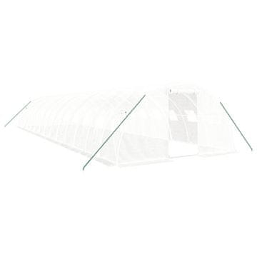 Vidaxl Staklenik s čeličnim okvirom bijeli 56 m² 14 x 4 x 2 m