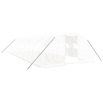 Vidaxl Staklenik s čeličnim okvirom bijeli 40 m² 10 x 4 x 2 m