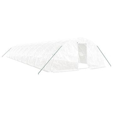 Vidaxl Staklenik s čeličnim okvirom bijeli 90 m² 18 x 5 x 2,3 m