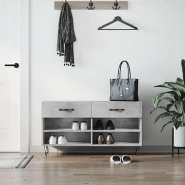 Vidaxl Klupa s prostorom za cipele, betonsko-siva, 102 x 35 x 55 cm