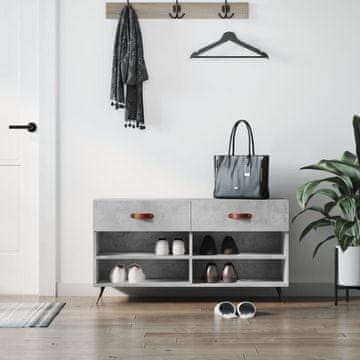 Vidaxl Klupa s prostorom za cipele, betonsko-siva, 102 x 35 x 55 cm