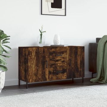 Vidaxl Ormarić dimljeni hrast 100x36x60 cm Materijal na bazi drva