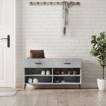 Vidaxl Klupa s prostorom za cipele, betonsko-siva, 102 x 35 x 55 cm