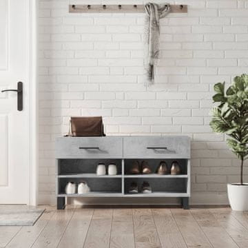 Vidaxl Klupa s prostorom za cipele, betonsko-siva, 102 x 35 x 55 cm