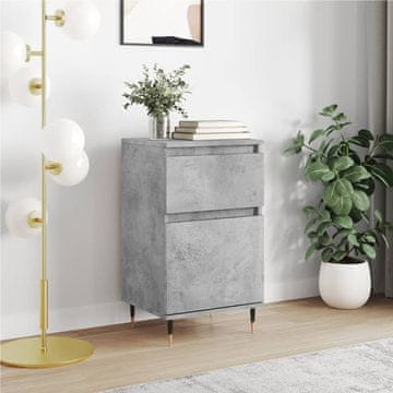 Vidaxl Komoda s ladicama, betonsko siva, 40x35x70 cm, materijal na bazi drva