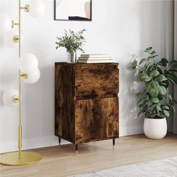 Vidaxl Komoda s ladicama, dimljeni hrast, 40x35x70 cm, materijal na bazi drva