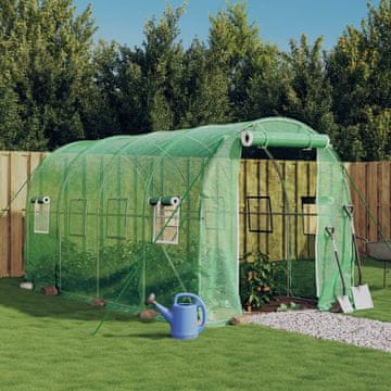 Vidaxl Staklenik s čeličnim okvirom, 8 m², 4x2x2 m