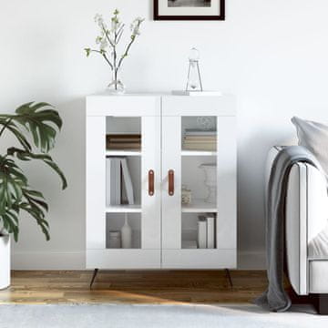 Vidaxl Ormarić, bijeli, sjajni, 69,5 x 34 x 90 cm, materijal na bazi drva