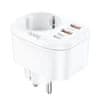 Hoco NS3 punjač 2x USB QC3 3A / USB-C 20W PD + vtičnica, bijela