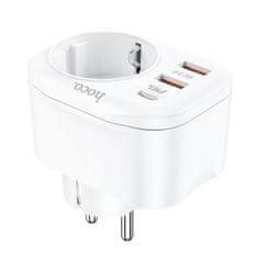 Hoco NS3 punjač 2x USB QC3 3A / USB-C 20W PD + vtičnica, bijela