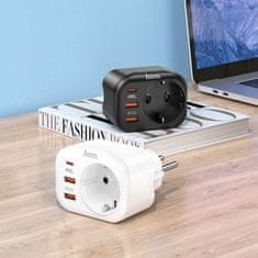 Hoco NS3 punjač 2x USB QC3 3A / USB-C 20W PD + vtičnica, bijela