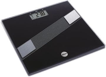 Eldom TWO140/C električna osobna vaga, staklo, crna, do 150 kg, mjerenje masti