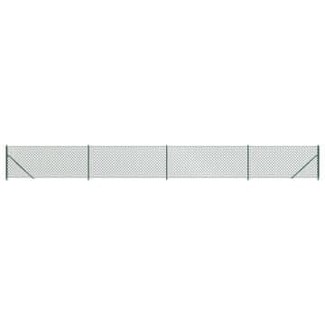 Vidaxl Žičana ograda s prirubnicom zelena 0,8 x 10 m