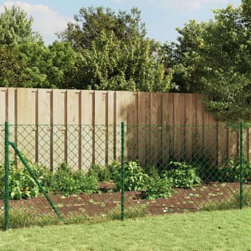 Vidaxl Mrežasta ograda s nogama, zelena, 1x25 m