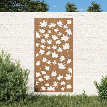 Vidaxl Vrtna zidna dekoracija, 105x55 cm, Corten čelik, javor