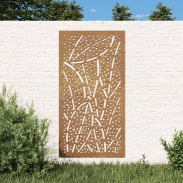Vidaxl Vrtna zidna dekoracija, 105x55 cm, Corten čelik, lišće
