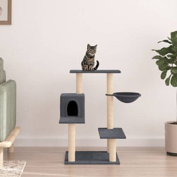 Vidaxl Grebalica za mačke sa sisal stupićima tamno siva 82,5 cm