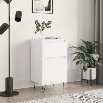 Vidaxl Komoda s ladicama, bijela, 40x35x70 cm, materijal na bazi drva