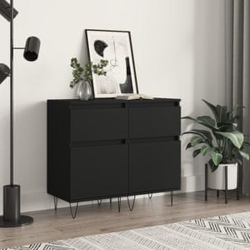 Vidaxl Ormarići, 2 kom, Crni, 40x35x70 cm, Materijal na bazi drva