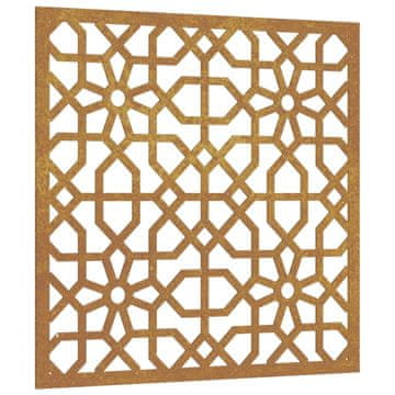 Vidaxl Vrtni zidni ukras 55 x 55 cm čelik COR-TEN s maurskim uzorkom
