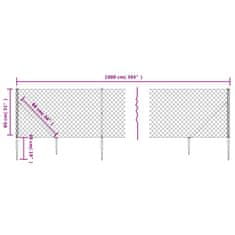 Vidaxl Žičana ograda sa šiljastim držačima zelena 0,8 x 10 m