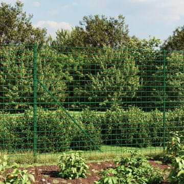Vidaxl Mrežasta ograda sa sidrima, zelena, 1,6 x 25 m