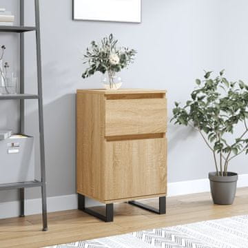 Vidaxl Komoda s ladicama, Sonoma hrast, 40x35x70 cm, Materijal na bazi drva