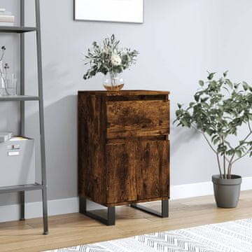 Vidaxl Komoda s ladicama, dimljeni hrast, 40x35x70 cm, materijal na bazi drva