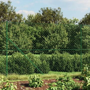 Vidaxl Mrežasta ograda s nogama, zelena, 1,4 x 10 m